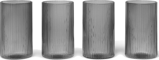 ferm LIVING Ripple verrines serveringsglass 14 cl 4-stk. Smoked grey ferm LIVING Ripple verrines serveringsglass 14 cl 4-stk. Smoked grey