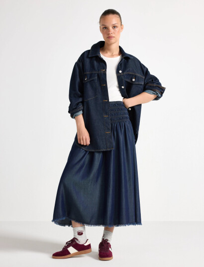 Lindex Skirt Loana Denim - Navy - S