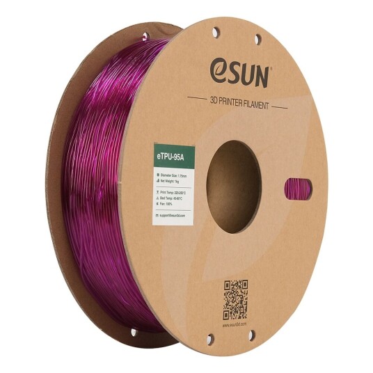 eSUN eTPU 1.75mm 1kg - Transparent Purple eSUN eTPU 1.75mm 1kg - Transparent Purple