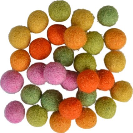 Creafelting Ullkuler/Filtkuler 10mm Ass Vårfarger 30 stk
