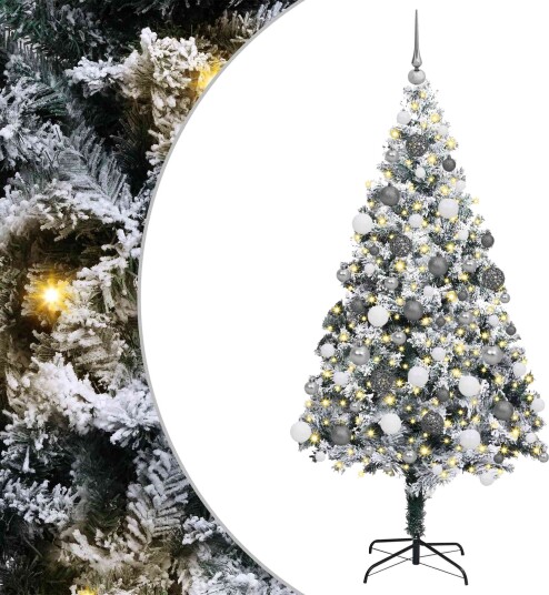  Kunstig juletre med 300 LED grønn 180 cm PVC og Stål og Plast