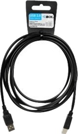 Ibox   Skriverkabel   Usb Hann Til Usb Type B Hann   3 M   Svart