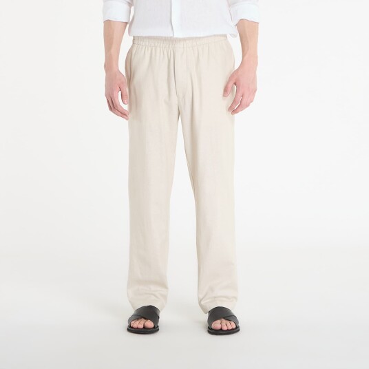 Calvin Klein Straight Linen Pull On Pant Beige XL