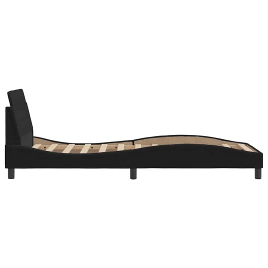  Sengeramme med hodegavl svart 90x190 cm fløyel 8721012268609