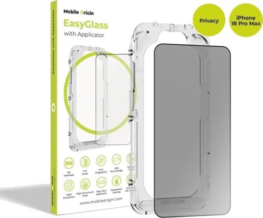 Mobile Origin EasyGlass Privacy with Applicator iPhone 18 Pro Max