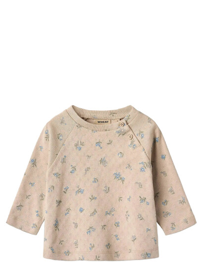 Wheat T-Shirt L/S Darrin Beige 80