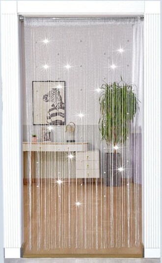 Perleforheng hvit 100 * 200 cm med flygende gardiner for