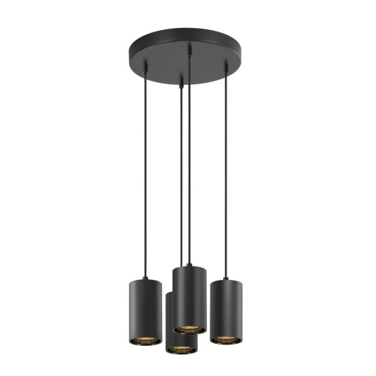 Asto tube rondell takpendel 4-lys - Svart