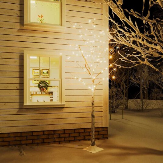 vidaXL LED-bjørketre varmhvit 240 lysdioder 300 cm