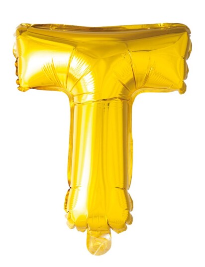 Folie ballong Gull 41cm- Bokstaven T
