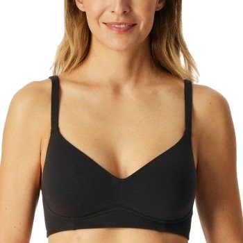 Schiesser BH Unique Cotton Soft Bra Svart bomull C 85 Dame Schiesser BH Unique Cotton Soft Bra Svart bomull C 85 Dame