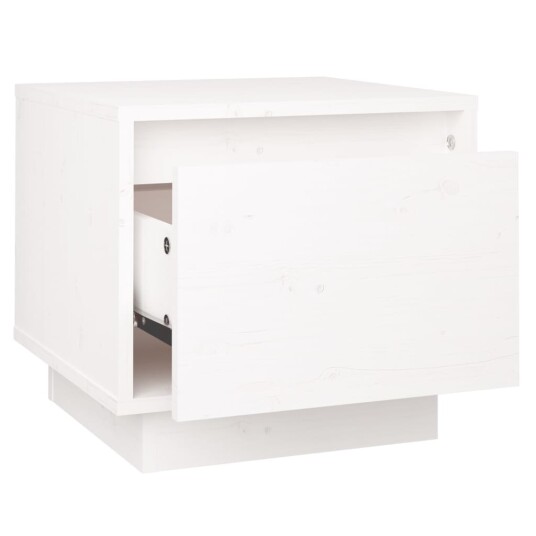 vidaXL Nattbord hvit 35x34x32 cm heltre furu