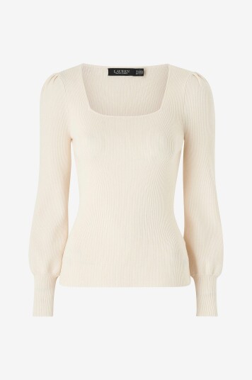 Ralph Lauren Lauren Genser LS Sweater Beige