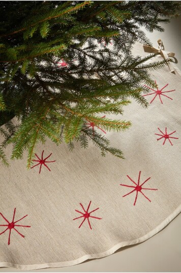 Jotex - Juletrekappe Diameter 120 Cm Bomull/Jute Natural/red CHARON - Kjøp Juletrematter hos Jotex