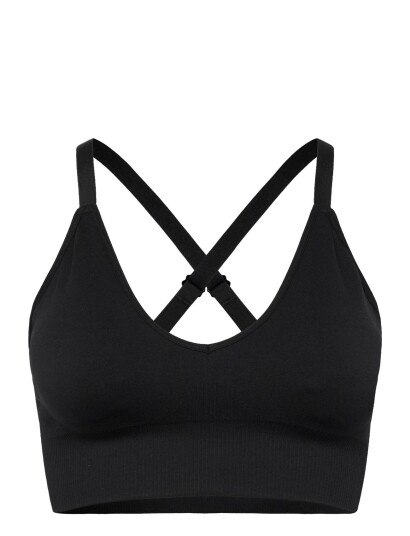 STRONGER Seamless V Neck Bra   Black   XL