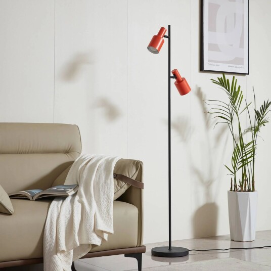 Lindby gulvlampe Ovelia oransje/svart