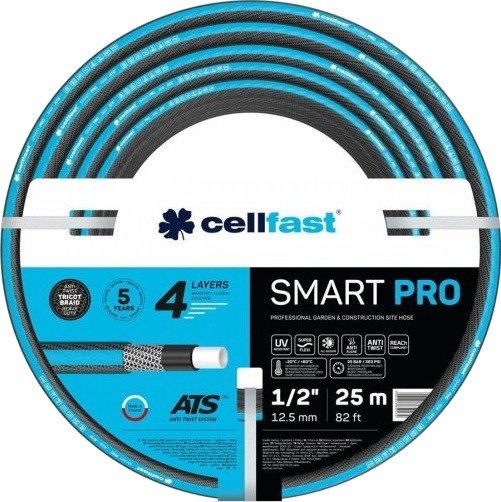 Cellfast 4 Lags Haveslange 20M Smart Pro Ats 3/4" Ø19mm 25Bar 20/+60 Grader