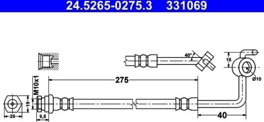 ATE 24.5265 0275.3 Bremseslange