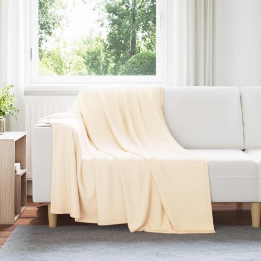 vidaXL Kastteppe Krem 200 x 150 cm Fleece