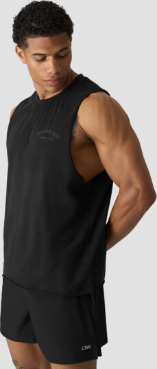 Icaniwill Grit Deep Cut Tank Stonewashed Black Svart Medium