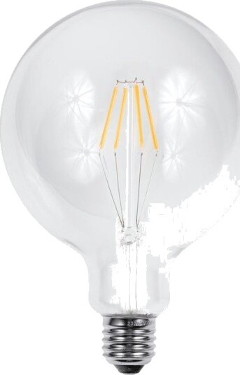 Spl E27 4,5W dimbar LED globepære G125 filament 500lm klart glass 2700K Dimbar : Dimbar Kulør : Varm
