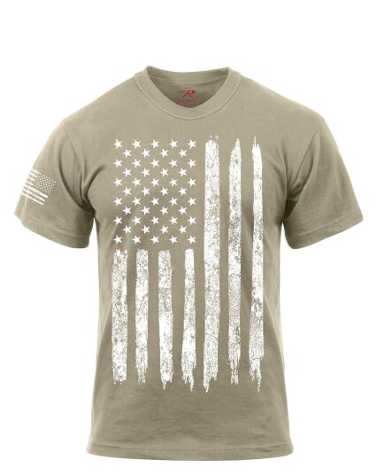 Rothco T-skjorte Distressed US Flag Brun, Beige