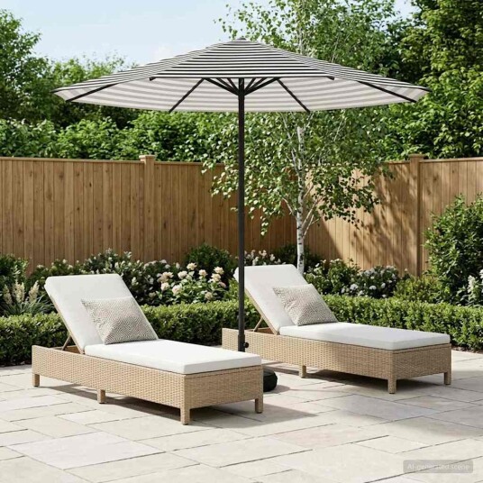 vidaXL Hageparasol med base 230 x 230 cm Polyester Rektangulær