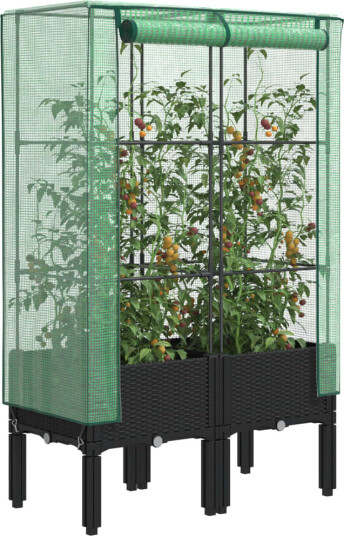 vidaXL Høyseng med drivhustrekk rottingutseende 80x40x140 cm