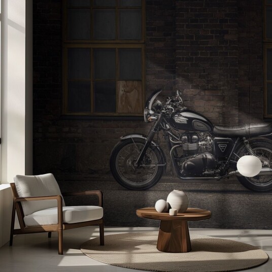 Tapet Klassisk motorsykkel murdesign Tapet Klassisk motorsykkel murdesign