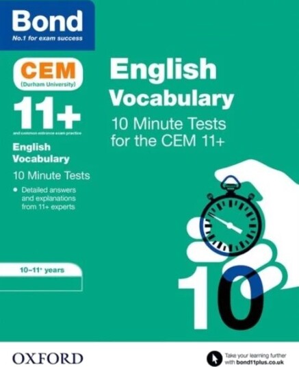 Bond 11+: Cem Vocabulary 10 Minute Tests: Ready For The 2024 Exam Av Christine Jenkins