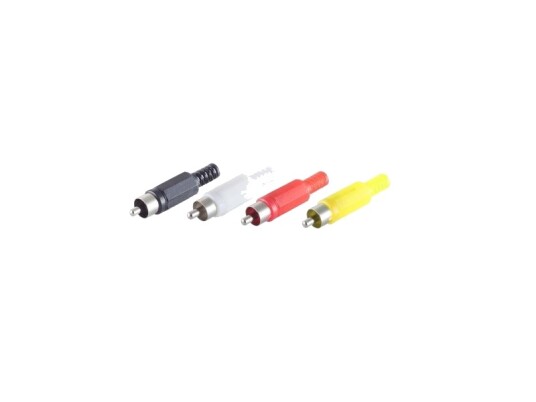 Shiverpeaks Bs51400-Set Rca Sort Rød Hvit Gult Hankjønn Rett 4 Stykker