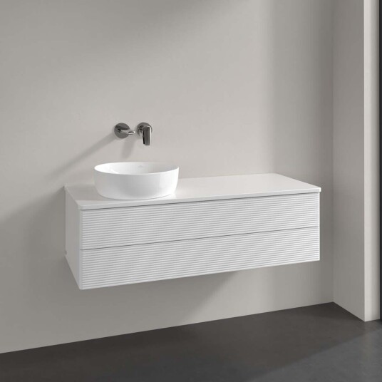 Villeroy & Boch Antao Servantskap med 2 skuffer 120x50x36 cm u/lys Hvit Høyglans Villeroy & Boch Antao Servantskap med 2 skuffer 120x50x36 cm u/lys Hvit Høyglans