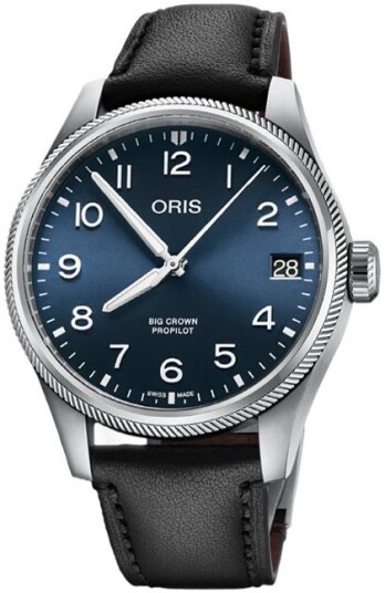Oris Herreklokke 01 751 7761 4065 07 6 20 08LC Aviation Blå/Lær