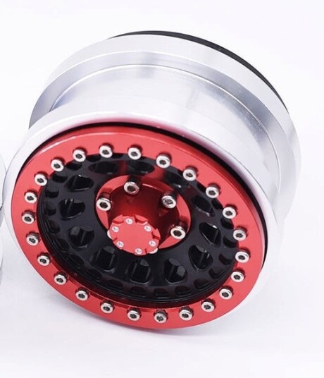 HobbyDetails 2.9 Alu Beadlock Wheels 4pcs Red