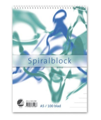 Spiralblock A5 100 blad linjerat, 10 st