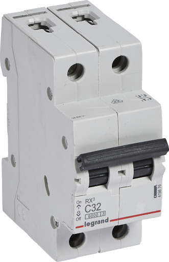 Legrand 6 stk RX³ MCB automatsikring C32 2P 2M 6kA Legrand 6 stk RX³ MCB automatsikring C32 2P 2M 6kA