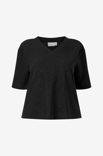KAFFE Curve Topp kcRiana V neck Svart