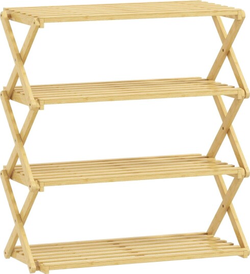 4 etasjes skohylle i bambus – Plass til 12 par naturlig finish 4 etasjes skohylle i bambus – Plass til 12 par naturlig finish