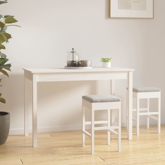 vidaXL Spisebord hvit 110x55x75 cm heltre furu vidaXL Spisebord hvit 110x55x75 cm heltre furu