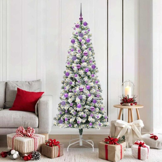 Kunstig sammensatt juletre med LED  stripelys 180 cm PVC