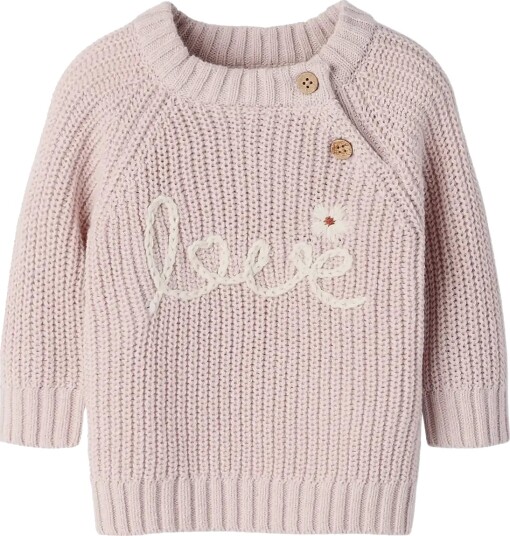 Lil"Atelier Nbfemlen Emb Ls Knit Lil Pink 56
