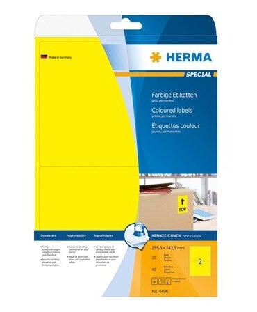 HERMA - labels - 40 pcs. - 199.6 x 143.5 mm HERMA - labels - 40 pcs. - 199.6 x 143.5 mm