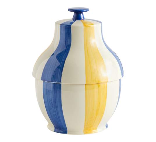 HAY Sobremesa stripe kakeboks Ø 19 cm Blå-gul