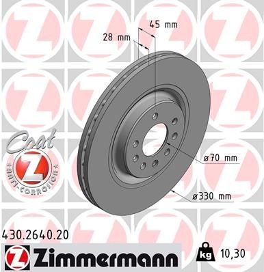 Bremseskive ZIMMERMANN 430.2640.20