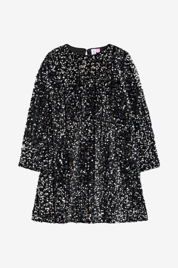Vero Moda Girl Plajettkjole vmBella LS Sequin Jrs Grl Svart