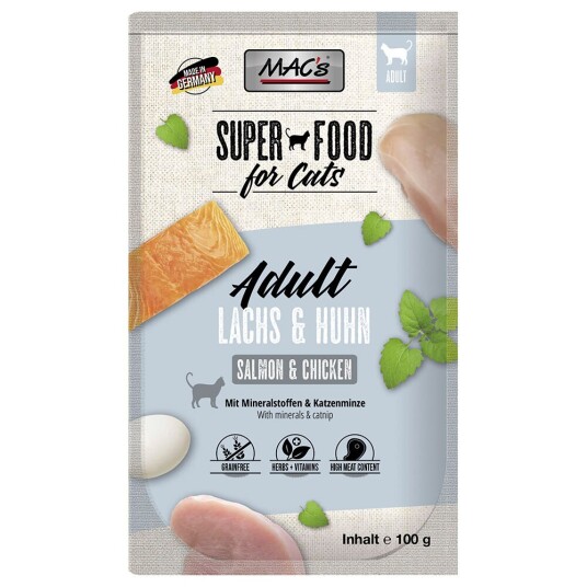 Mac'S Mac´S Cat Porsjonsposer 12 X 100 G Laks Og Kylling