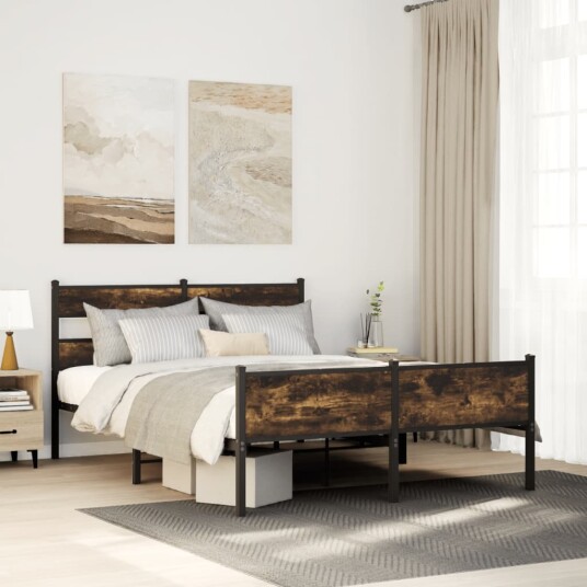 Sengeramme uten madrass røkt eik 140x200 cm konstruert tre 8721158378262