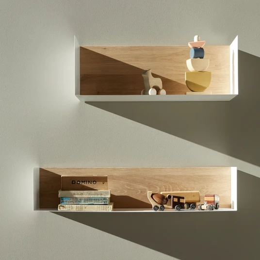 Ethnicraft U shelf 55x20 cm eik/hvit metall