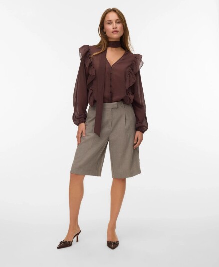 Vero Moda Vmbestie Hw Bermuda Shorts Noos Beige 44