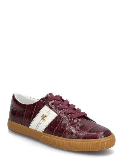 Lauren Ralph Lauren Janson Ii Croc-Embossed Leather Sneaker - Burgundy - 36 Lauren Ralph Lauren Janson Ii Croc-Embossed Leather Sneaker - Burgundy - 36